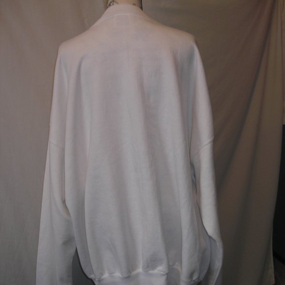 Adult XXL 54/56 Embroidered Snowman Hanes White Sweatshirt Tis The Season - Picture 6 of 10